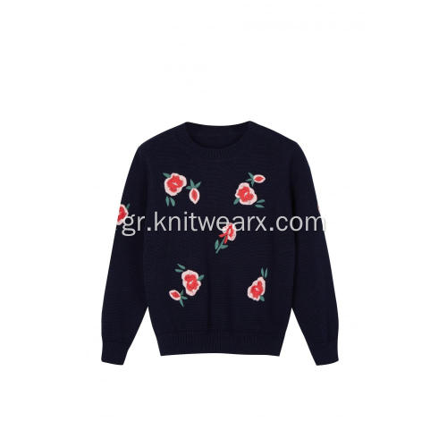 Το πλεκτό Floral Floral Floral Centower Crew-Neck Pullover